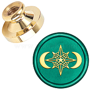 Wax Seal Brass Stamp Head, for Wax Seal Stamp, Star Pattern, 25x14.5mm(AJEW-WH0209-704)