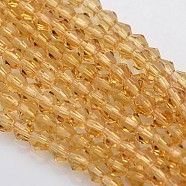 Bicone Glass Beads Strands, Faceted, Peru, 3.5x3mm, Hole: 1mm, about 125~130pcs/strand, 13.8 inch(EGLA-P016-3mm-08)