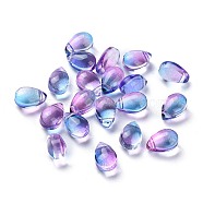 Transparent Glass Beads, Top Drilled Beads, Teardrop, Slate Blue, 9x6x5mm, Hole: 1mm(X-GGLA-M004-05A-09)