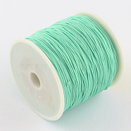 Braided Nylon Thread, Chinese Knotting Cord Beading Cord for Beading Jewelry Making, Aquamarine, 0.5mm, about 150yards/roll(NWIR-R006-0.5mm-232)