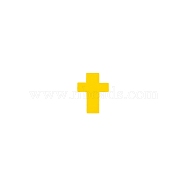 Silicone Beads, DIY Nursing Necklaces and Bracelets Making, Chewing Pendants For Teethers, Cross, Yellow, 17x13x7mm, Hole: 2mm(SIL-WH0010-12F)