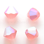 Preciosa&reg Crystal Beads, Czech Crystal, Bicone(451 69 302 Rondelle), 70030 20019 Rose Peach AB Matt, 4mm(X-PRC-BA4-70030-20019)