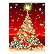 Christmas DIY Diamond Painting Kits, with Resin Rhinestones, Diamond Sticky Pen, Tray Plate and Glue Clay, Christmas Tree, 400x300mm(PW-WGAE758-13)