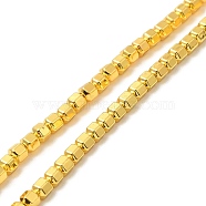 Synthetic Non-magnetic Hematite Beads Strands, Hexagon, Faceted, Golden Plated, 2.5x3x2.5mm, Hole: 0.8mm, about 149pcs/strand, 16.30''(41.4cm)(G-E602-07)