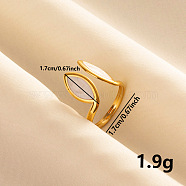 Stylish Horse Eye Enamel Open Cuff Ring, Simple Stainless Steel Jewelry for Women(VB0561-2)
