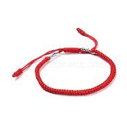 Nylon Thread Braided Bracelets, Red String Bracelets, with Braided Thread Metallic Cords, Red, 1-3/4 inch~3-1/8 inch(4.6~8cm)(BJEW-JB04355-02)