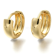 Rack Plating Brass Hoop Earrings, Long-Lasting Plated, Cadmium Free & Lead Free, Real 18K Gold Plated, 14x13mm(KK-S402-01A)