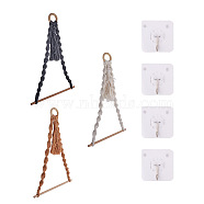 3 Sets 3 Colors Toilet Wall Hanging Hand-Woven Rope Holder, with Plastic Seamless Hooks, for Roll Paper Wall Shelf Bathroom Accessories, Mixed Color, 1 set/color(HJEW-CF0001-06)