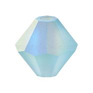 Preciosa&reg Crystal Beads, Czech Crystal, Bicone(451 69 302 Rondelle), 60010 20019 Aqua Bohemica AB Matt, 6mm(X-PRC-BA6-60010-20019)