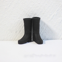 Resin Rain Boots Model, Micro Landscape Dollhouse Accessories, Pretending Prop Decorations, Black, 34x27x9mm, Inner Diameter: 13mm(PW-WG36395-02)