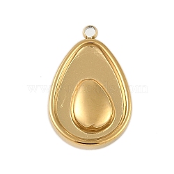 Ion Plating(IP) 304 Stainless Steel Pendants, Teardrop Charm, Real 18K Gold Plated, 16x10.5x3.5mm, Hole: 1.2mm(STAS-U019-35G)