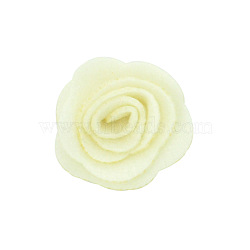 3D Handmade Non-woven Fabric Roll Rose Flowers for DIY Hair Accessories Headband Hat Children's Hairband, Light Yellow, 4cm(PW-WG85975-02)