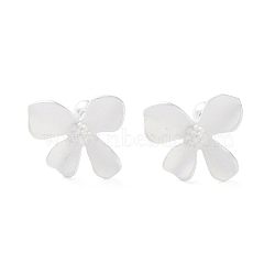 999 Fine Silver Flower Cartilage Earrings, Platinum, 10.5x11.5mm(EJEW-P296-24P)