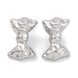 Non-Tarnish 304 Stainless Steel Stud Earrings, Bowknot, Stainless Steel Color, 24x15.5mm(EJEW-H013-28P)