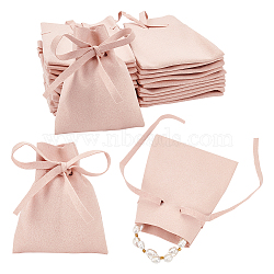 Rectangle Velvet Packing Pouches, Drawstring Bags, Pink, 10x8.2cm(TP-WH0015-08A)