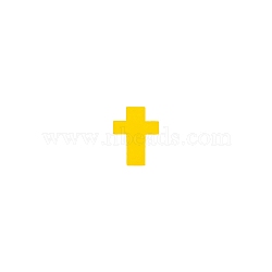 Silicone Beads, DIY Nursing Necklaces and Bracelets Making, Chewing Pendants For Teethers, Cross, Yellow, 17x13x7mm, Hole: 2mm(SIL-WH0010-12F)