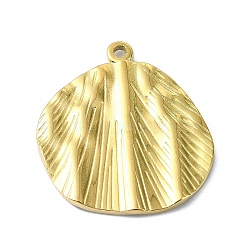 Ion Plating(IP) 304 Stainless Steel Pendants, Real 18K Gold Plated, Shell Shape, 31.5x29.5x2mm, Hole: 2mm(STAS-B058-22G-02)