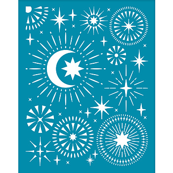 Silk Screen Printing Stencil, for Painting on Wood, DIY Decoration T-Shirt Fabric, Star, 100x127mm