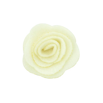 3D Handmade Non-woven Fabric Roll Rose Flowers for DIY Hair Accessories Headband Hat Children's Hairband, Light Yellow, 4cm
