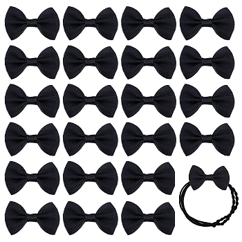 Elite 120Pcs Cloth Bowknot Tie, Sew on Costume Accessories, Black, 23.5x36x5.5mm