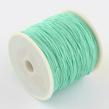 Braided Nylon Thread, Chinese Knotting Cord Beading Cord for Beading Jewelry Making, Aquamarine, 0.5mm, about 150yards/roll