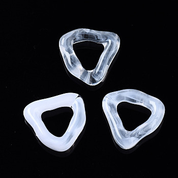Transparent Acrylic Linking Rings, Two-Tone, Triangle Shaped Ring, Clear, 23x23.5x6mm, about 370pcs/500g