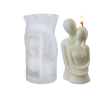 DIY Lovers Candle Silicone Molds, for Scented Candle Making, White, 12.4x4.4x7cm, Inner Diameter: 59x38mm.