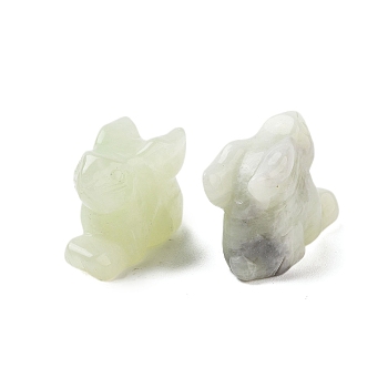 Natural New Jade Carved Figurines, for Home Office Desktop Decoration, Rabbit, 11~13x23~24x17~19mm