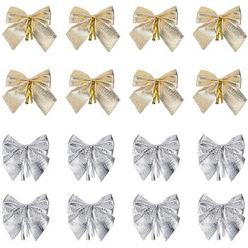 Handmade Woven Costume Accessories, Bowknot & Hair Bow, Mixed Color, 51x51x3mm, about 12pcs/set, 4set/color, about 96pcs