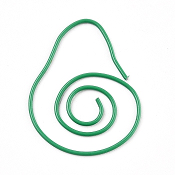 Avocado Shape Iron & Plastic Paperclips, Cute Paper Clips, Funny Bookmark Marking Clips, Sea Green, 32.6x25.7x1.1mm