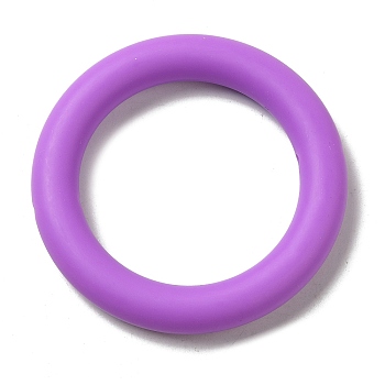 Silicone Beads, Ring, Medium Orchid, 65x10mm, Hole: 3mm