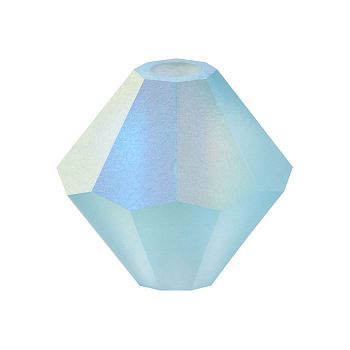 Preciosa&reg Crystal Beads, Czech Crystal, Bicone(451 69 302 Rondelle), 60010 20019 Aqua Bohemica AB Matt, 6mm