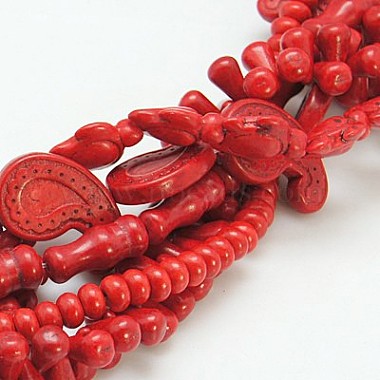 6mm Red Others Synthetic Turquoise Beads