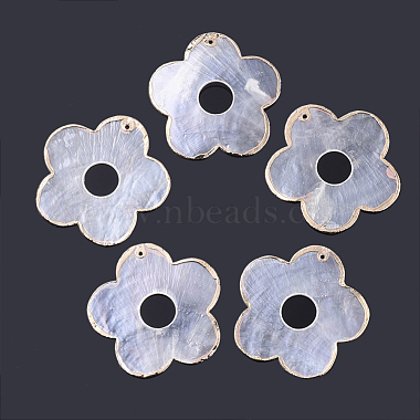 Clear Flower Capiz Shell Pendants