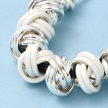 Alloy Knot Beaded Pendant Necklace with Waxed Ropes for Women(NJEW-Q391-04S)-3