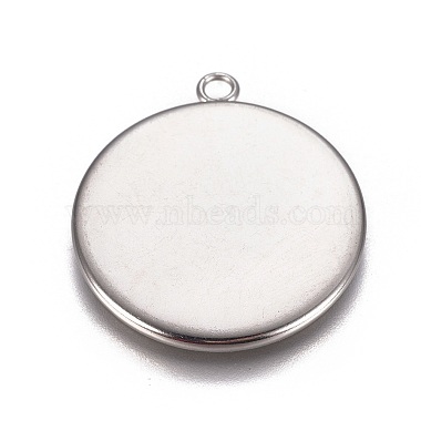 304 Stainless Steel Pendant Cabochon Settings(X1-STAS-G127-13-25mm-P)-2