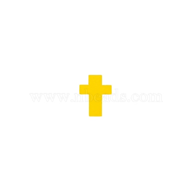 Yellow Cross Silicone Beads