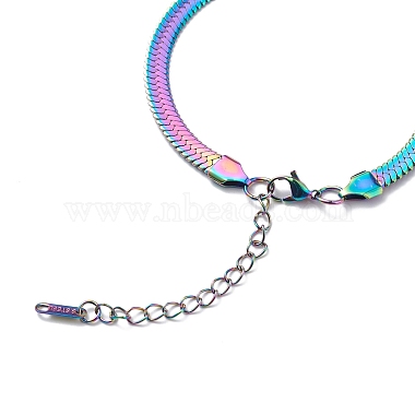 304 Stainless Steel Flat Snake Chain Bracelet for Men Women(BJEW-E076-01MC-01)-4