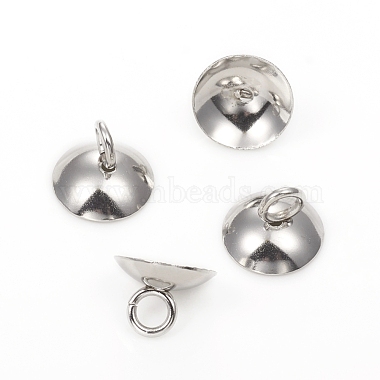 Stainless Steel Color Stainless Steel Bead Cap Bails