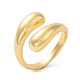 Brass Teardrop Open Cuff Ring for Women(RJEW-M148-03G)-3