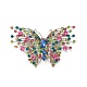 Colorful Rhinestone Butterfly Lapel Pin(JEWB-P014-03P)-1