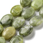 Natural Southern Jade Beads Strands, Flat Oval, 18~18.5x13~13.5x6~6.5mm, Hole: 1.2mm, about 11pcs/strand, 7.76 inch(19.7cm)(G-P528-M07-01)