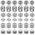 120Pcs 6 Style Tibetan Style Alloy Beads, Large Hole Beads, Cadmium Free & Lead Free, Mixed Shape, Antique Silver, 7.5~10.5x5~8.5mm, Hole: 1.5~5.5mm, 20pcs/style(TIBE-NB0001-21)