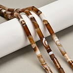 Dyed Natural Agate Beads Strands, Column, Sienna, 15.5~16x6~6.5mm, Hole: 1mm, about 24~25pcs/strand, 14.96~15.35''(38~39cm)(G-G203-01H)