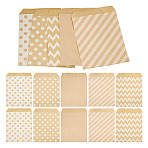 50Pcs 5 Styles Kraft Paper Bags, No Handles, Food Storage Bags, Mixed Shapes, 18x13cm, 10pcs/style(CARB-TA0001-06)