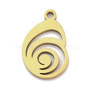 201 Stainless Steel Pendants, Laser Cut, Conch Charm, Golden, 16x10x1mm, Hole: 1.5mm(STAS-U016-09G-02)