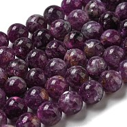 Natural Lepidolite/Purple Mica Stone Beads Strands, Round, Grade AA, 8~8.5mm, Hole: 0.8mm, about 49pcs/strand, 15.64 inch(39.73cm)(G-L590-A01-01)