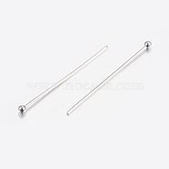 304 Stainless Steel Ball Head Pins, Stainless Steel Color, 20x0.6mm, 22 Gauge, Head: 2mm(STAS-K172-30P-03)