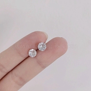 Alloy with Cubic Zirconia Stud Earrings, Flat Round, Clear, 23x23mm(WG64463-41)