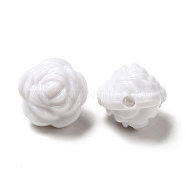Opaque Acrylic Beads, Flower, White, 11mm, Hole: 1.8mm, about 836pcs/500g(MACR-J123-03A)